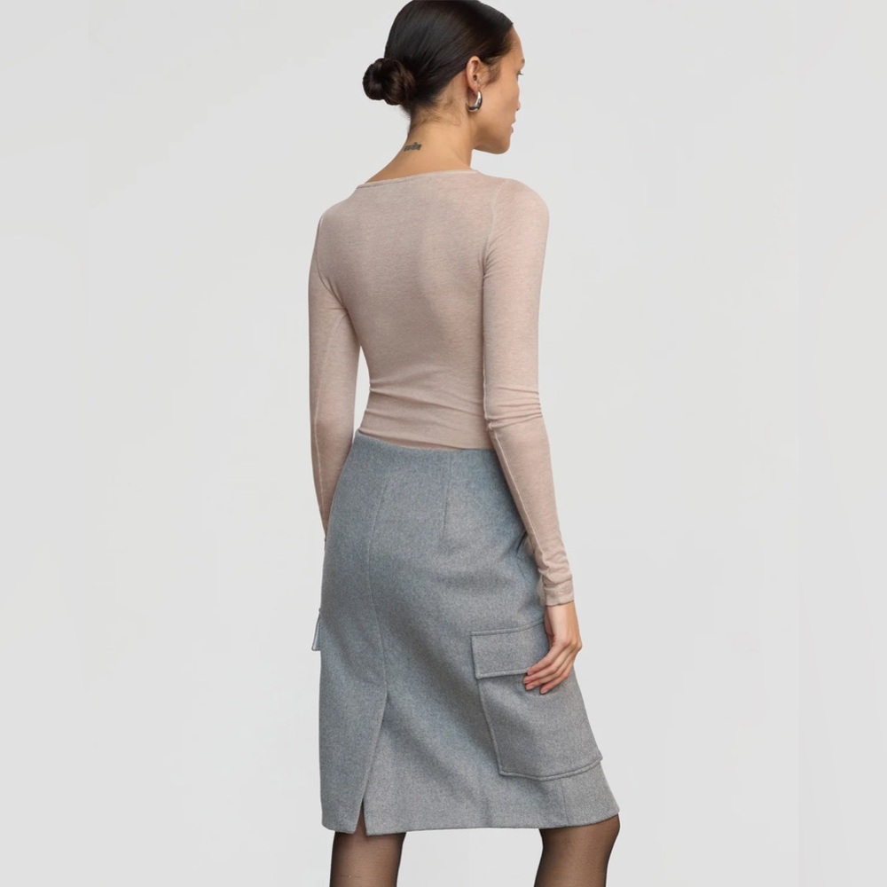 Modern Citizen Felicia Wool Utility Pencil Midi Skirt size Medium EUC - Picture 4 of 11